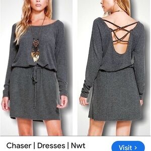 Chaser Charcoal Backless Dress